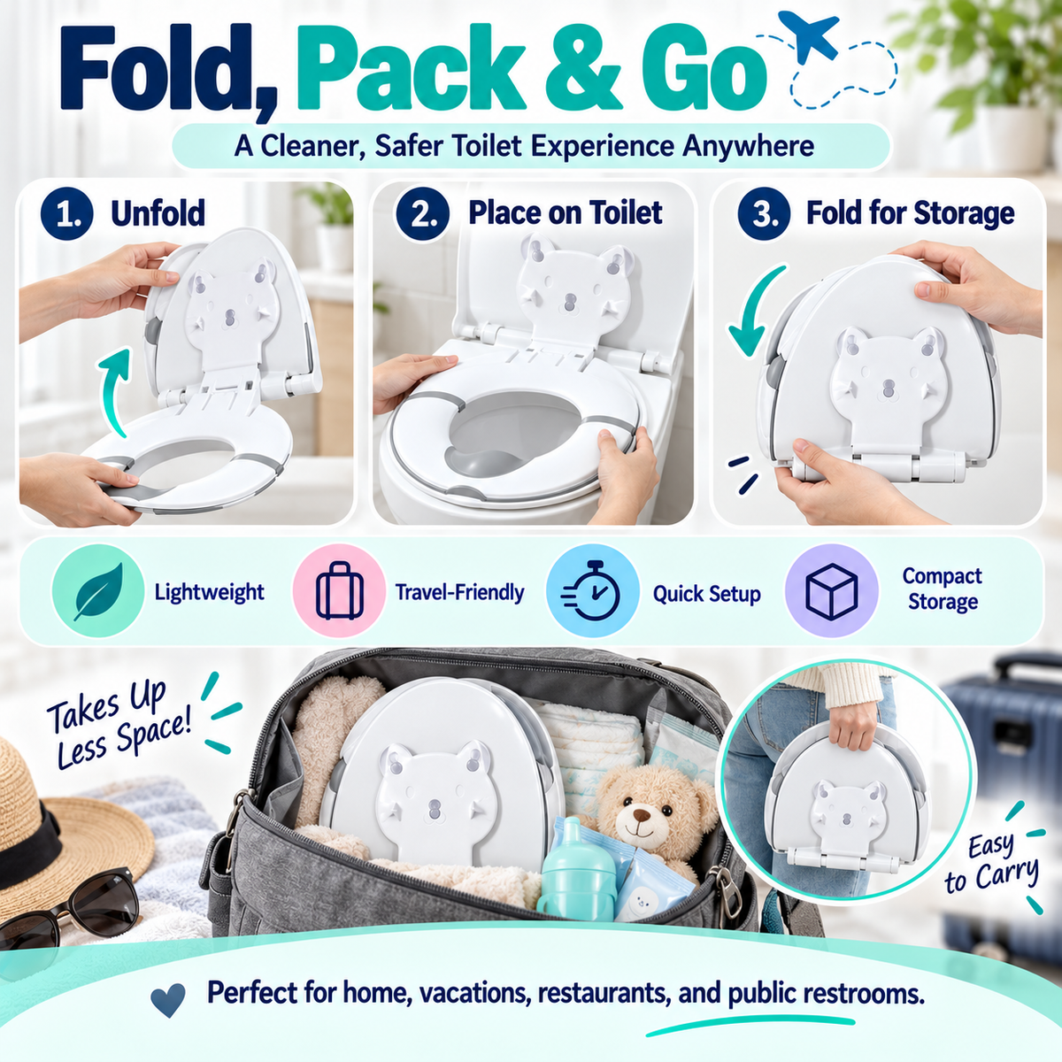 Foldable Kids Potty Training Toilet Seat