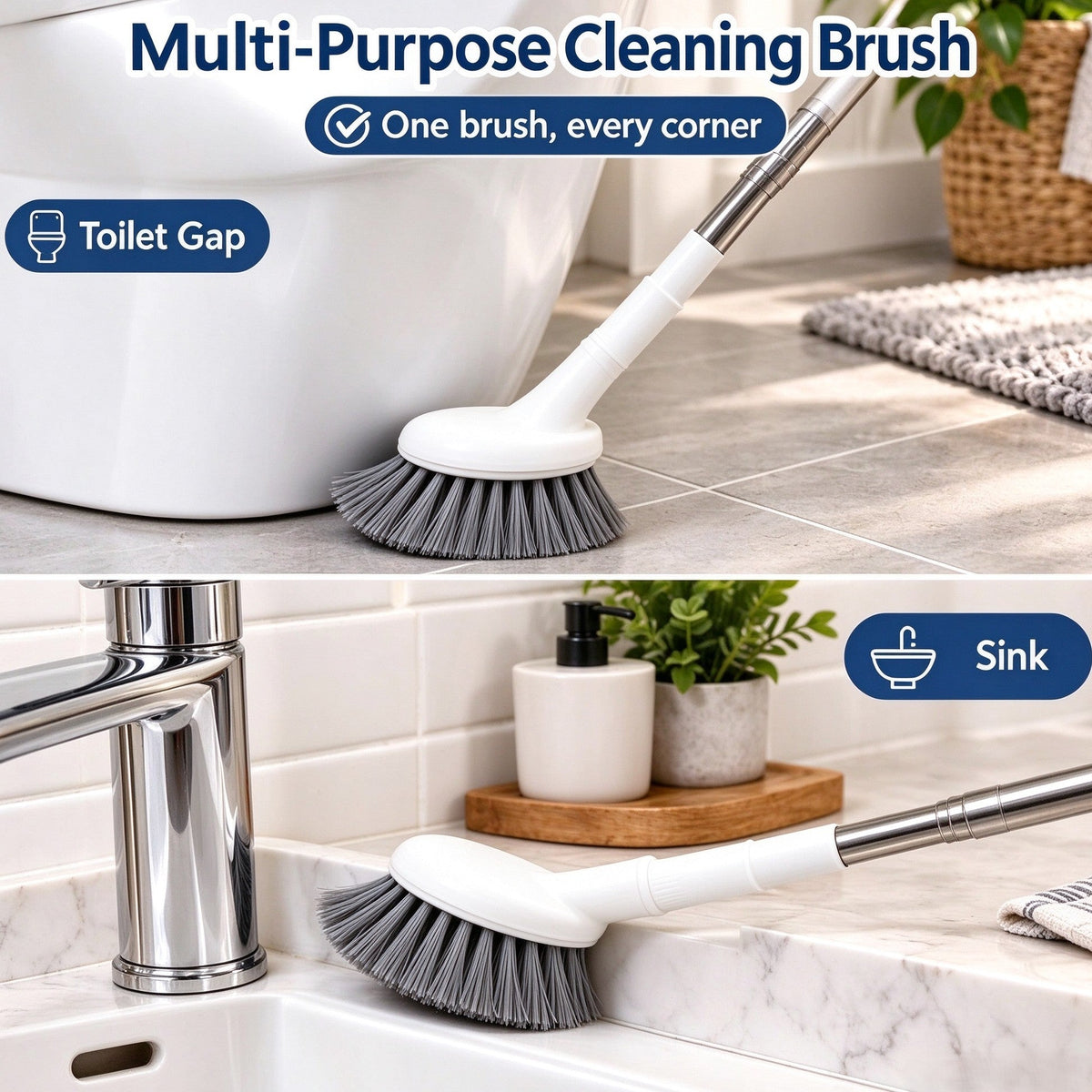 📢 50% OFF NOW! ⏰Telescopic Cleaning Brush | Scrub Brush for Hard-to-Reach Corners🚽