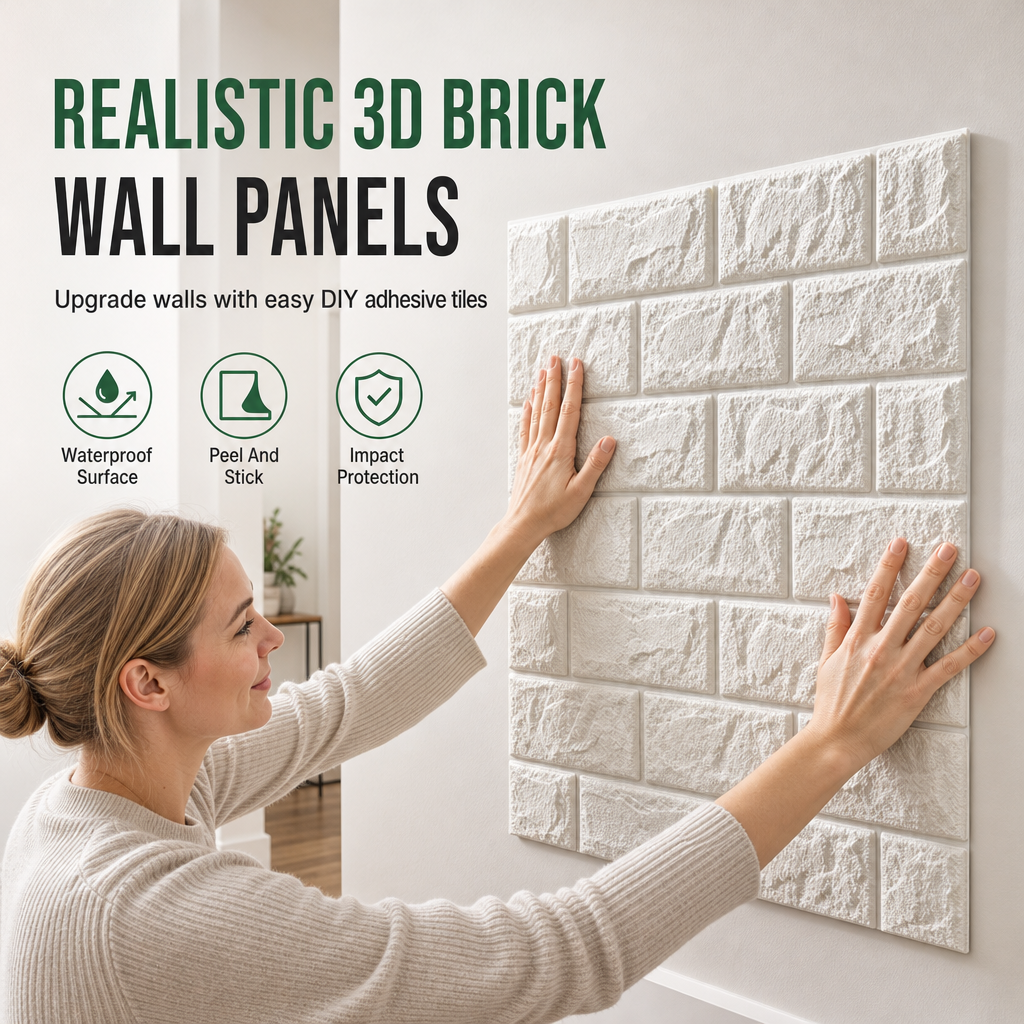 🍃🏆 Last-day special: 50% off! ⏰ Give your walls an instant makeover! Self-adhesive 3D tile panels 🏡🧱