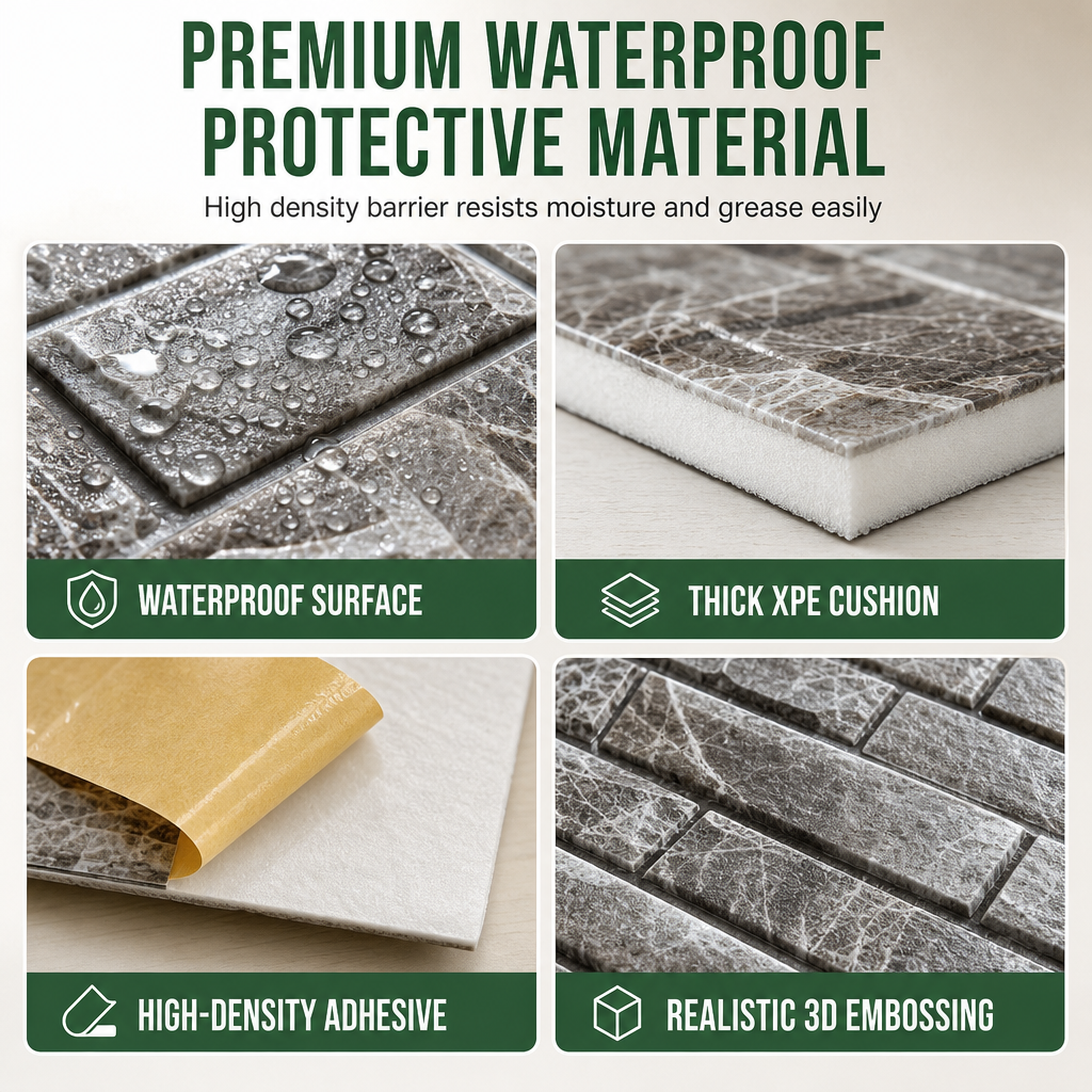 🍃🏆 Last-day special: 50% off! ⏰ Give your walls an instant makeover! Self-adhesive 3D tile panels 🏡🧱