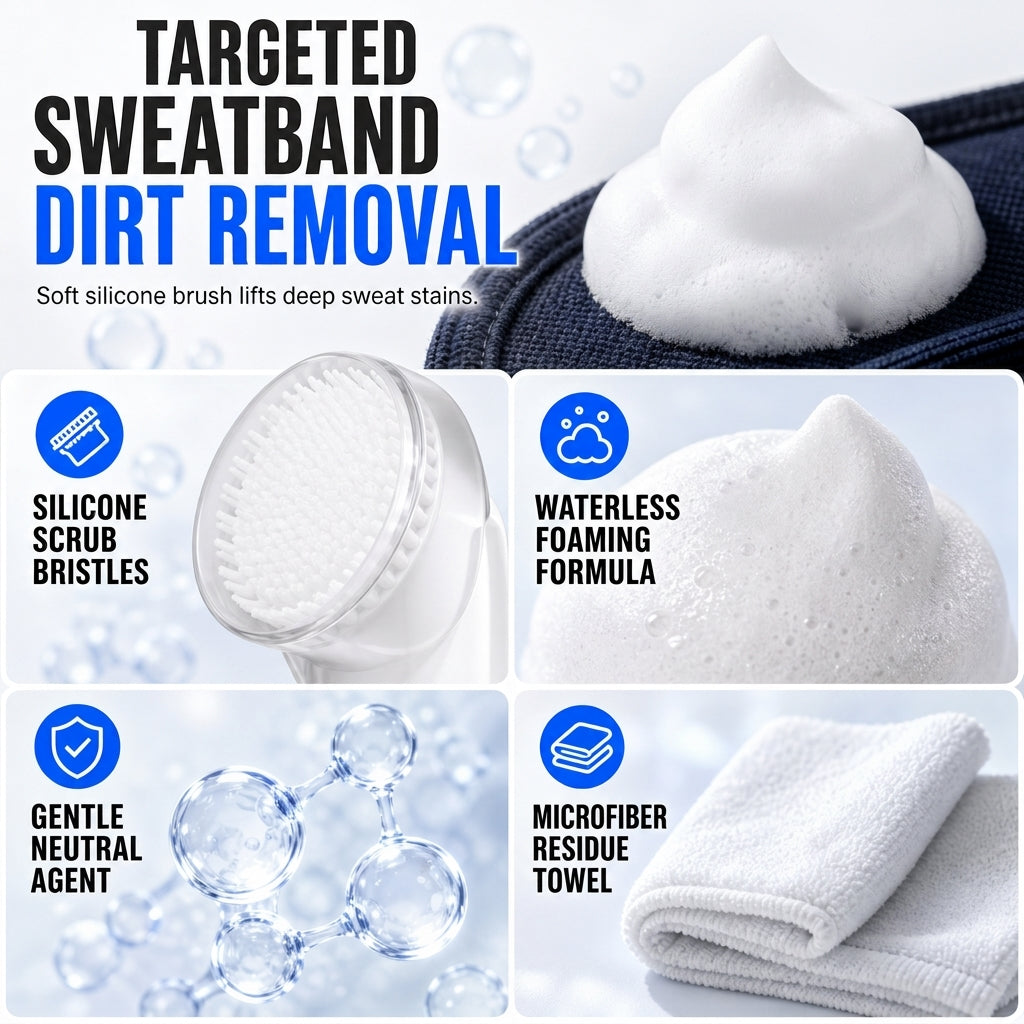 Rinse Free Hat Foam Cleaner for Sweat and Stain Removal
