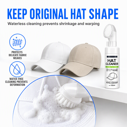 Rinse Free Hat Foam Cleaner for Sweat and Stain Removal