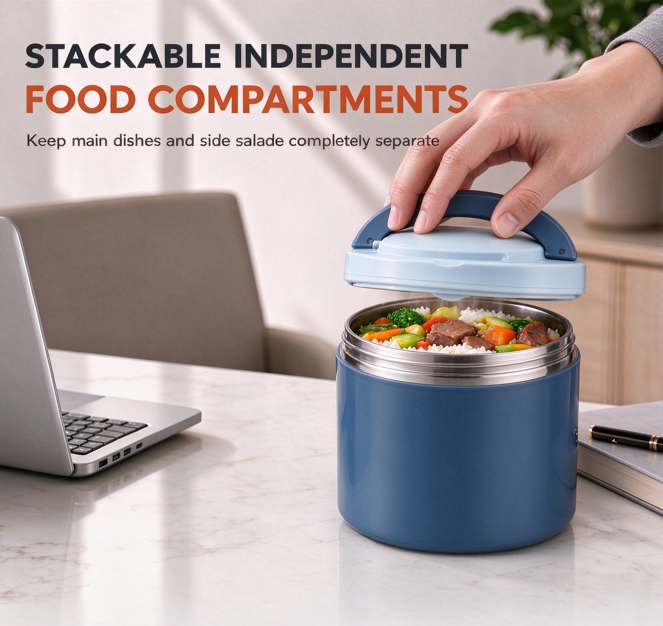 🎁2026 New Arrivals 50% OFF💥 Insulated Stainless Steel Lunch Box with Lid – Stackable Food Container