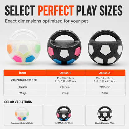 Interactive Dog Soccer Ball Toy with Grab Tabs