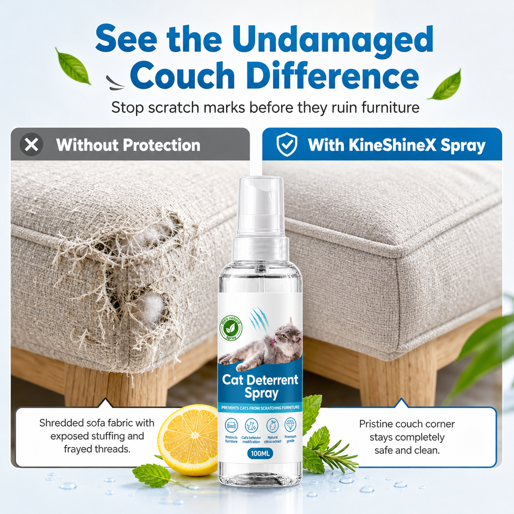 🐱🚫 Cat Scratch Deterrent Spray — Safe, Non-Toxic & Pet-Friendly 🌿