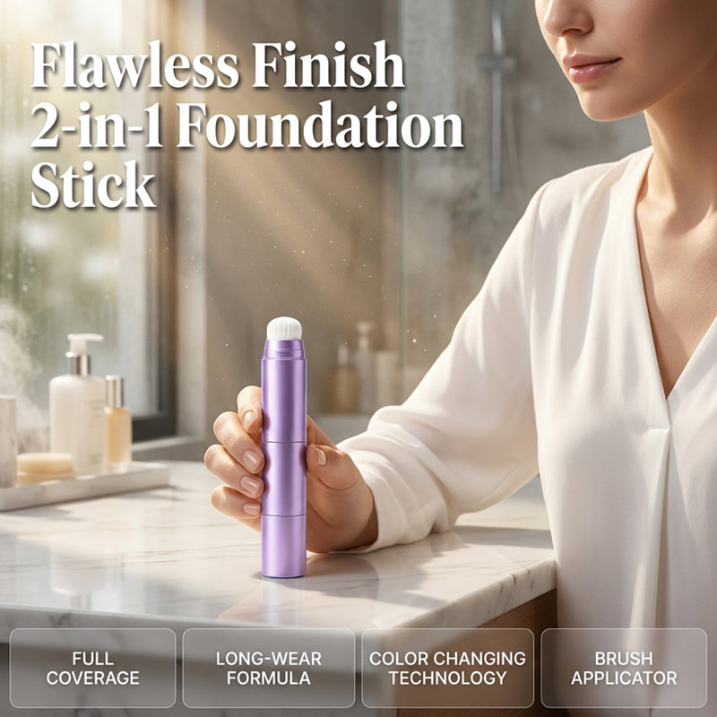 💄✨ 2-in-1 Color Changing Foundation Stick | Skin Tone Matching Cream Foundation Stick for Flawless Makeup