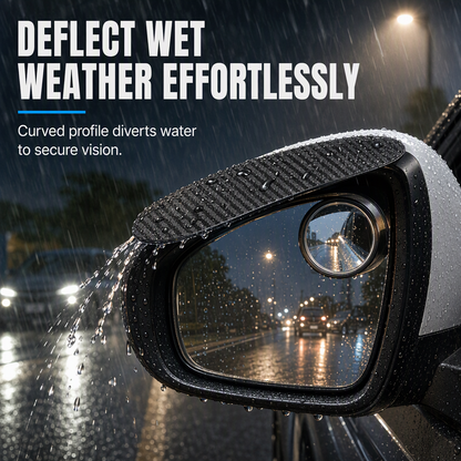 🚗50% OFF NOW! Adjustable Blind Spot Mirrors with Rain Visor, Carbon Fiber Rearview Mirror Rain Guard, Wide Angle Convex Mirror for Car Side Mirror, Improve Driving Safety in Rainy Days