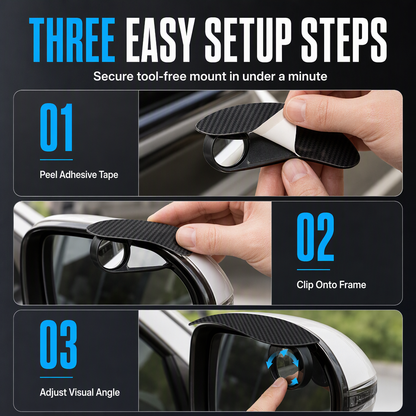 🚗50% OFF NOW! Adjustable Blind Spot Mirrors with Rain Visor, Carbon Fiber Rearview Mirror Rain Guard, Wide Angle Convex Mirror for Car Side Mirror, Improve Driving Safety in Rainy Days