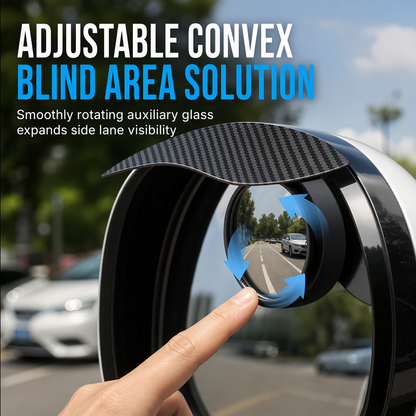 🚗50% OFF NOW! Adjustable Blind Spot Mirrors with Rain Visor, Carbon Fiber Rearview Mirror Rain Guard, Wide Angle Convex Mirror for Car Side Mirror, Improve Driving Safety in Rainy Days