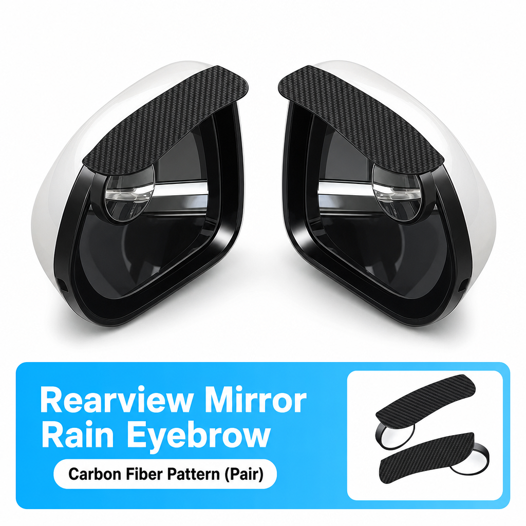 🚗50% OFF NOW! Adjustable Blind Spot Mirrors with Rain Visor, Carbon Fiber Rearview Mirror Rain Guard, Wide Angle Convex Mirror for Car Side Mirror, Improve Driving Safety in Rainy Days
