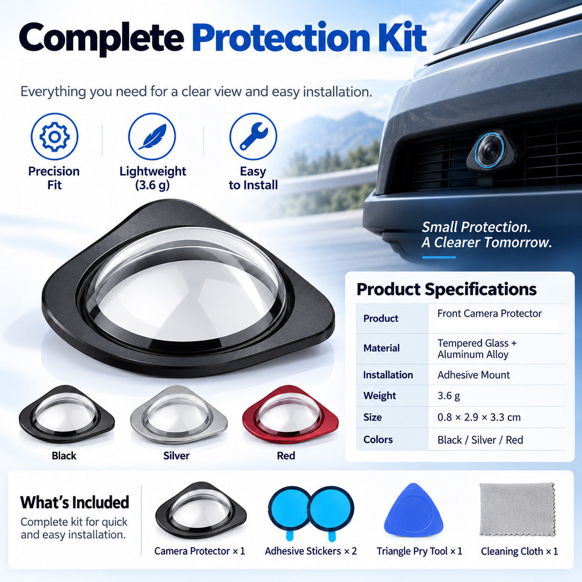 Front Camera Protective Cover for Electric Vehicles