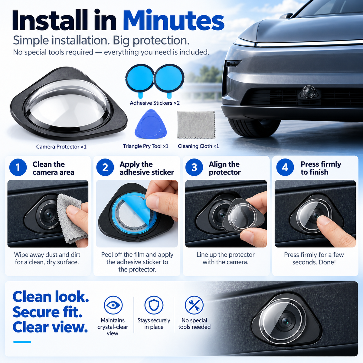 Front Camera Protective Cover for Electric Vehicles
