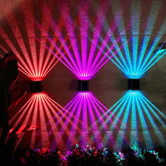 ✨Last Day 50% OFF☀️4 LED Solar Colorful Wall Lights Outdoor Light Waterproof