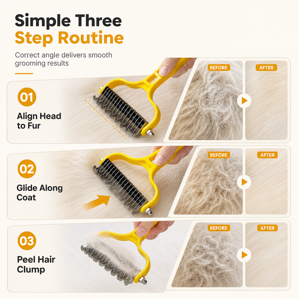 Pet Dematting Comb and Deshedding Grooming Brush for Dogs and Cats