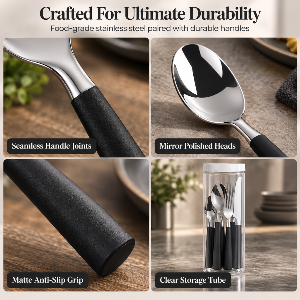 Stainless Steel Flatware Set for Hotel and Home Use
