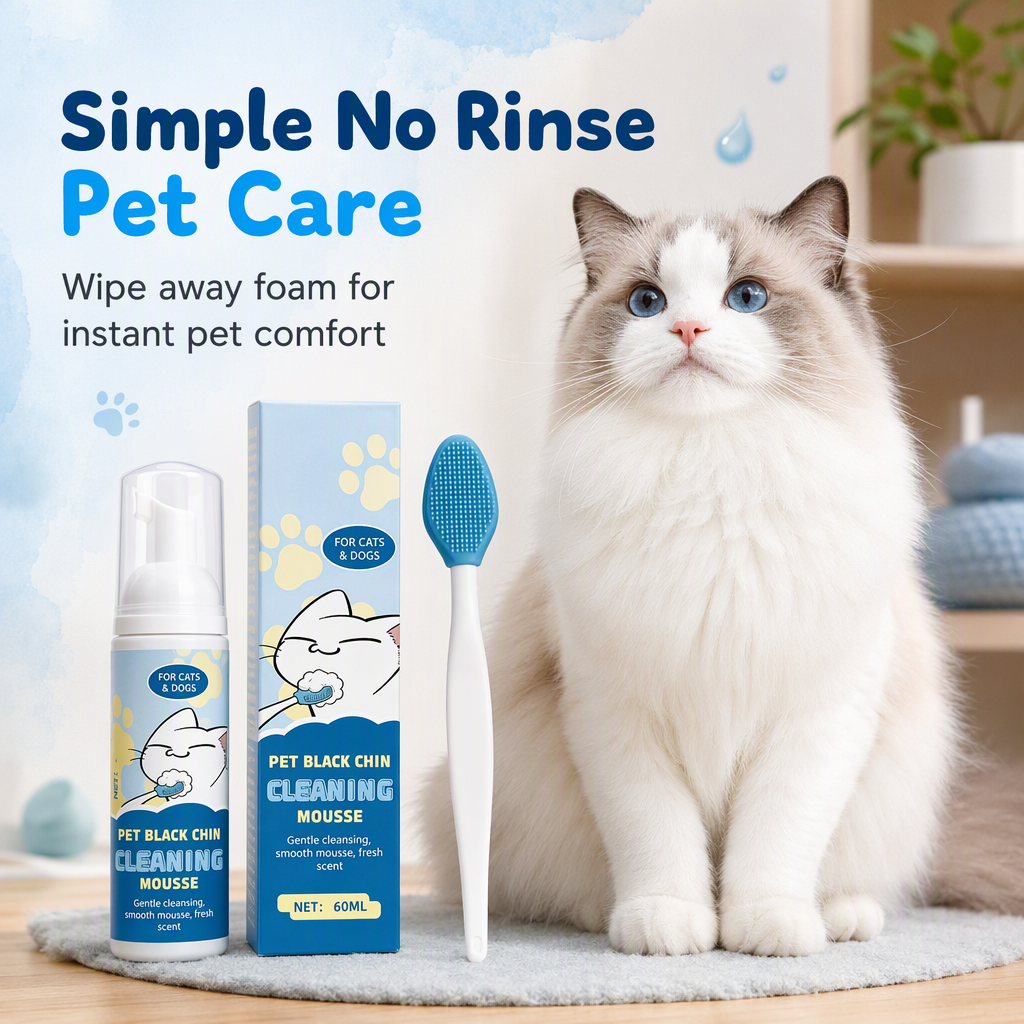 Gentle Pet Black Chin Cleansing Mousse for Cats and Dogs Safe Ingredients and Easy to Use