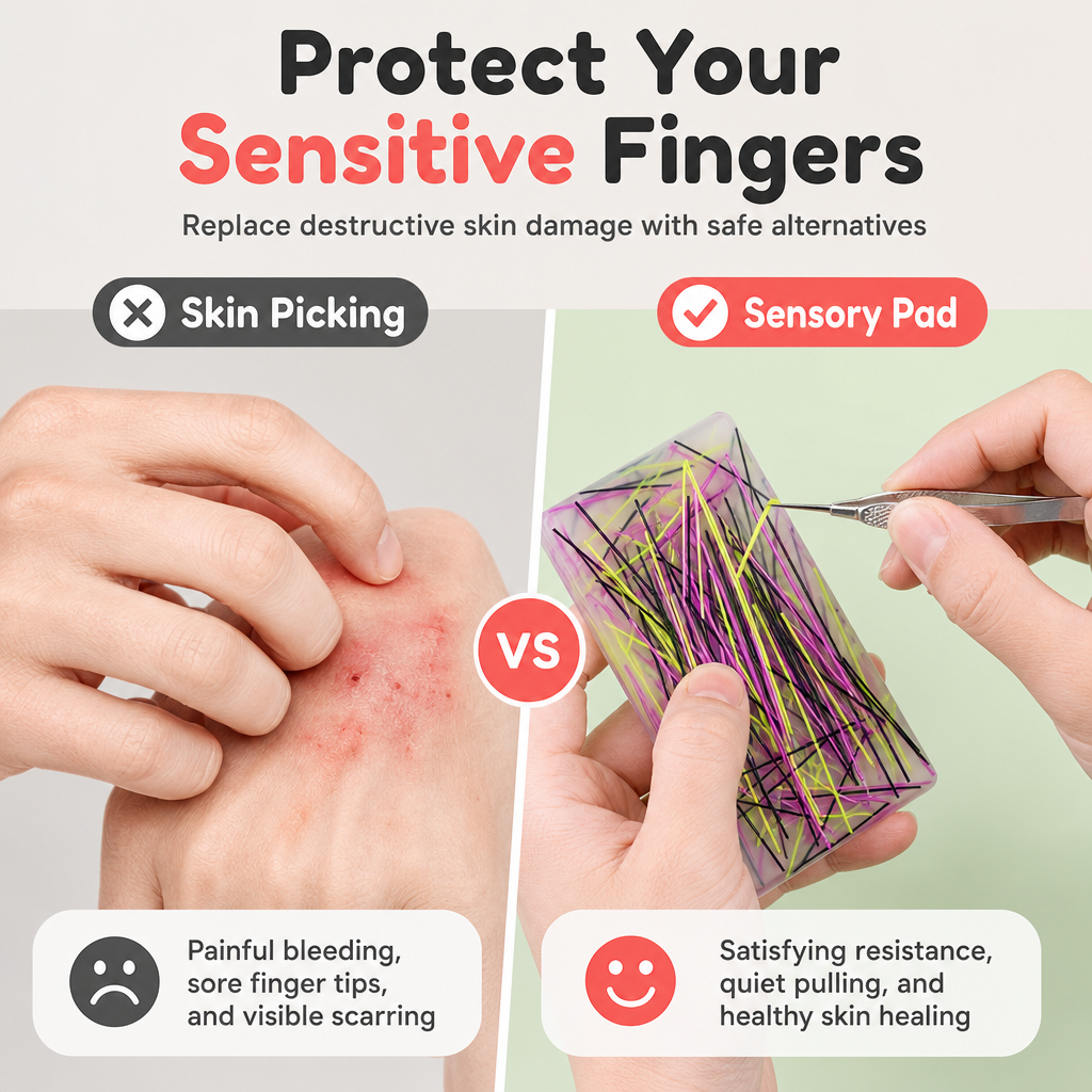 🏆 Last Day Special Price $17.99! 🔥Buy 2 Get 1 Free🎁Rectangular Skin Picking Fidget Toy with Tweezers