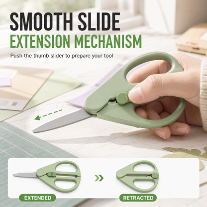 🎁50% OFF!!📢✂️ Portable Retractable Safety Scissors – Compact, Multi-Purpose & Easy to Carry, Keep Them Handy for Paper Crafts, DIY & Package Opening Without Taking Up Space ✨