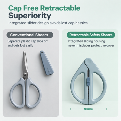 🎁50% OFF!!📢✂️ Portable Retractable Safety Scissors – Compact, Multi-Purpose & Easy to Carry, Keep Them Handy for Paper Crafts, DIY & Package Opening Without Taking Up Space ✨