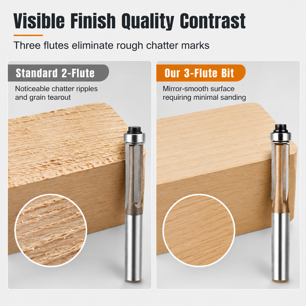 3-Flute Carbide Flush Trim Router Bit