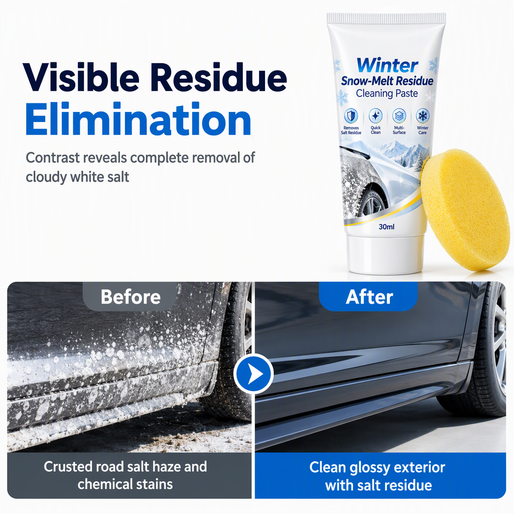 Winter Car Snow Melt Residue Cleaning Paste and Salt Stain Remover for Auto Body with Cleaning Sponge 30ml