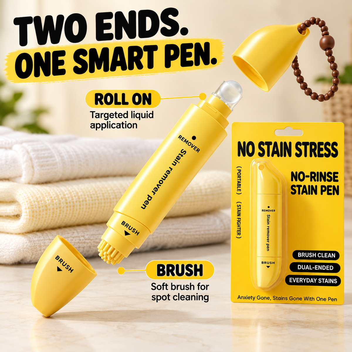 🥳2026 HOT SALE🥳💞50K+ SOLD! 🚗🧽 50% OFF!Portable Dual-Head Stain Remover Pen