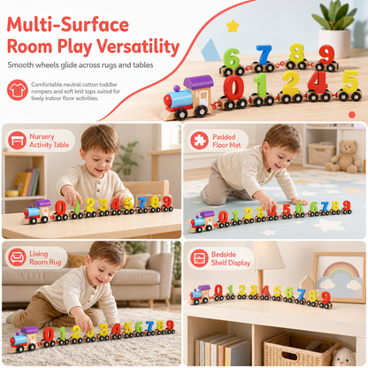 📢📢 50% OFF🚂Magnetic Wooden Number Train — Counting Fun for Ages 3+ 🎁