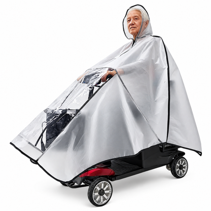 📢📢50% OFF! ⏰🌧️Thickened Extra Large Waterproof PVC Cover and Poncho for Senior Mobility Scooters and Four Wheel Electric Vehicles
