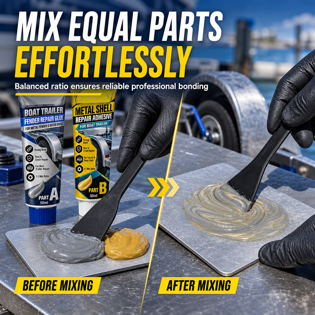 Boat Trailer Metal Repair Glue Two Component AB Adhesive Kit for Gap Repair with Brush