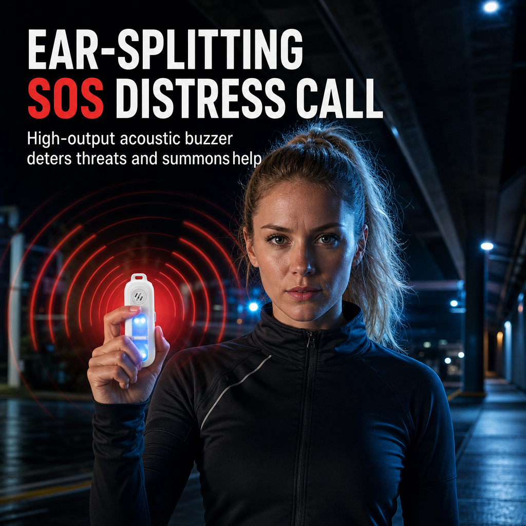 🚨 LED Safety Warning Light with SOS Alarm – Clip-On Running & Cycling Light