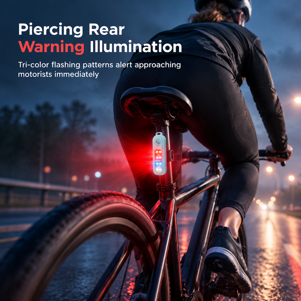 🚨 LED Safety Warning Light with SOS Alarm – Clip-On Running & Cycling Light
