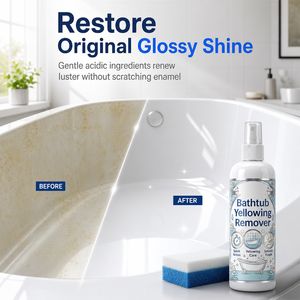 Bathtub Yellowing Remover and Ceramic Cleaner with Sponge