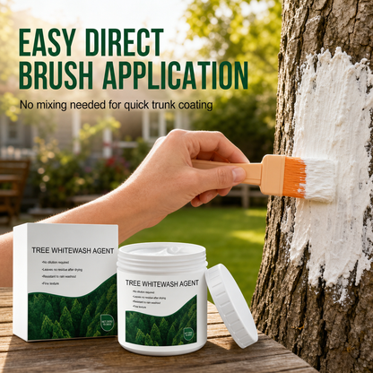 Tree Trunk Whitewash Protective Set 300g with Brush for Frost and Insect Protection on Roadside Trees