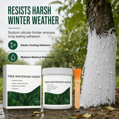 Tree Trunk Whitewash Protective Set 300g with Brush for Frost and Insect Protection on Roadside Trees