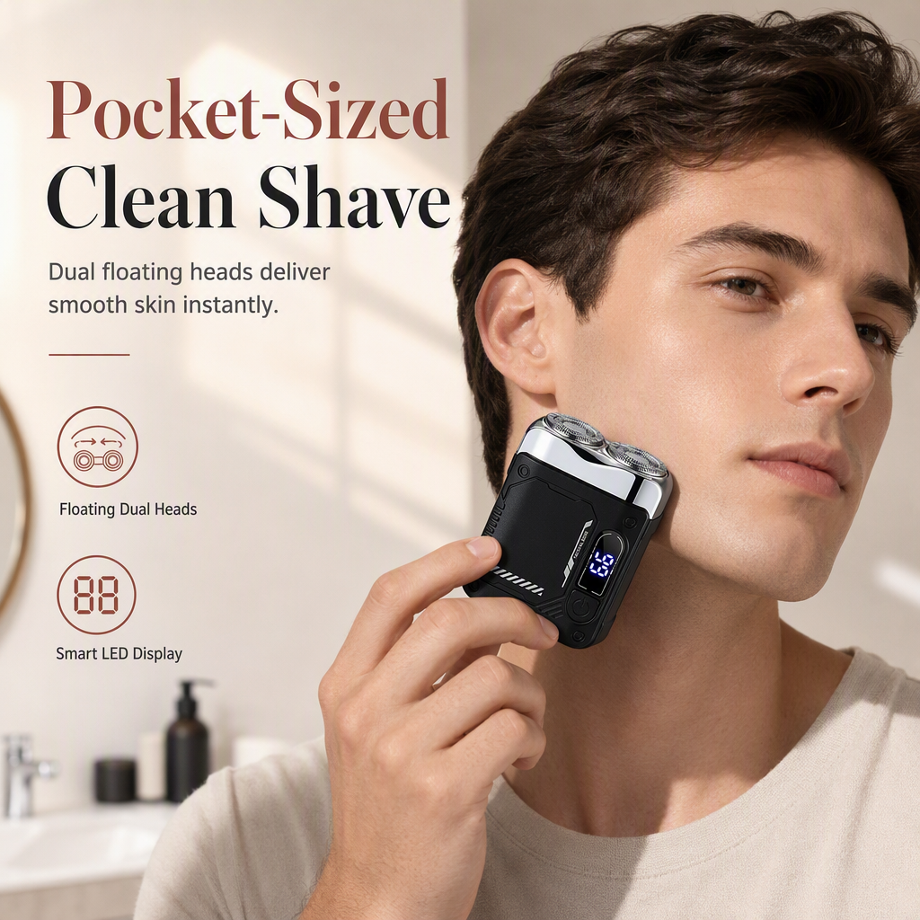 Mini Portable Electric Dual Head Shaver for Men