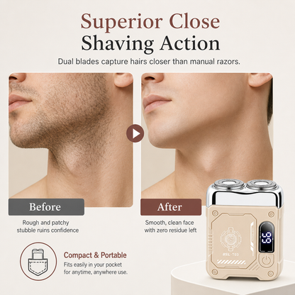 Mini Portable Electric Dual Head Shaver for Men
