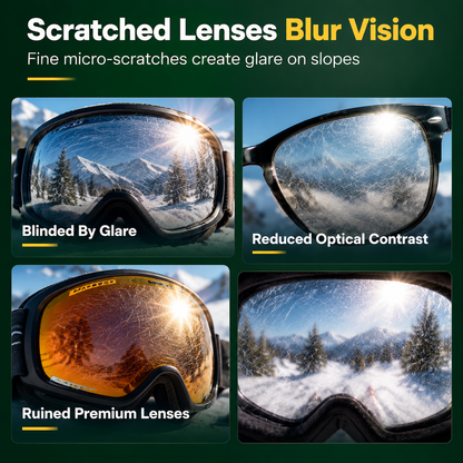Lens Scratch Repair Cream Set with Sponge for Glasses Goggles Face Shields and Helmet Visors