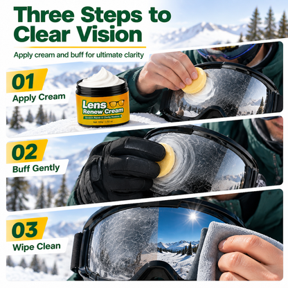 Lens Scratch Repair Cream Set with Sponge for Glasses Goggles Face Shields and Helmet Visors