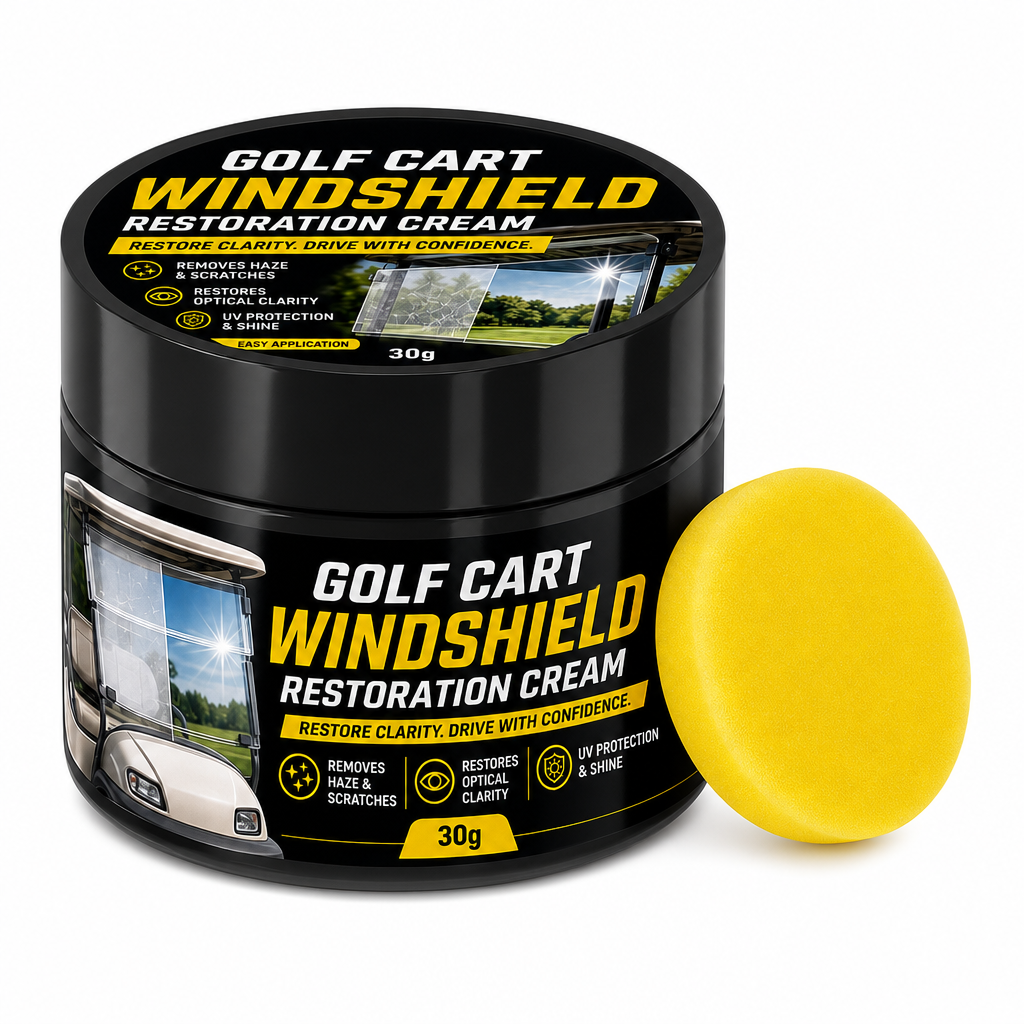 🥳2026 HOT SALE🥳💞50K+ SOLD! 🏌️✨ 50% OFF! Golf Cart Windshield Scratch Repair Paste – buffs away haze & yellowing, restores crystal-clear vision. Includes sponge, easy 3-step hand buffing! 🛡️✅