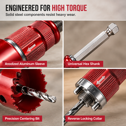 ⚙️ Quick-Release Hole Saw Arbor – Core Ejection Mandrel for Faster, Tidier Hole Saw Changes 🔧