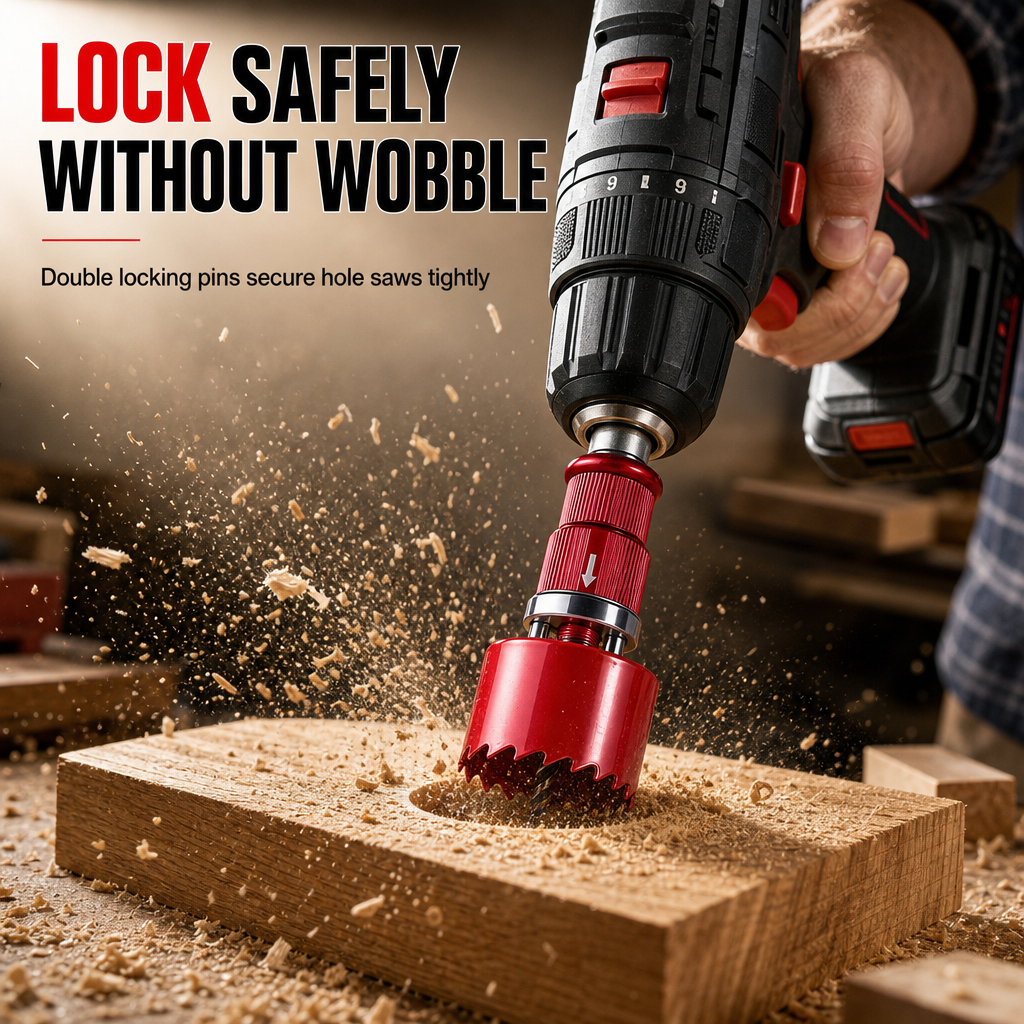 ⚙️ Quick-Release Hole Saw Arbor – Core Ejection Mandrel for Faster, Tidier Hole Saw Changes 🔧