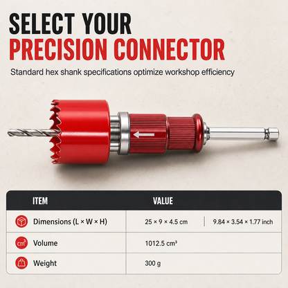 ⚙️ Quick-Release Hole Saw Arbor – Core Ejection Mandrel for Faster, Tidier Hole Saw Changes 🔧