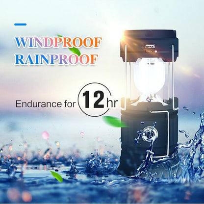 ⏰50% OFF NOW🏕️🔥3-in-1 Retractable Camping Lantern✨White Light & Flicker Flame & Flashlight, Solar & USB Charging for Outdoor, Emergency，Hiking, Fishing & Tent Use