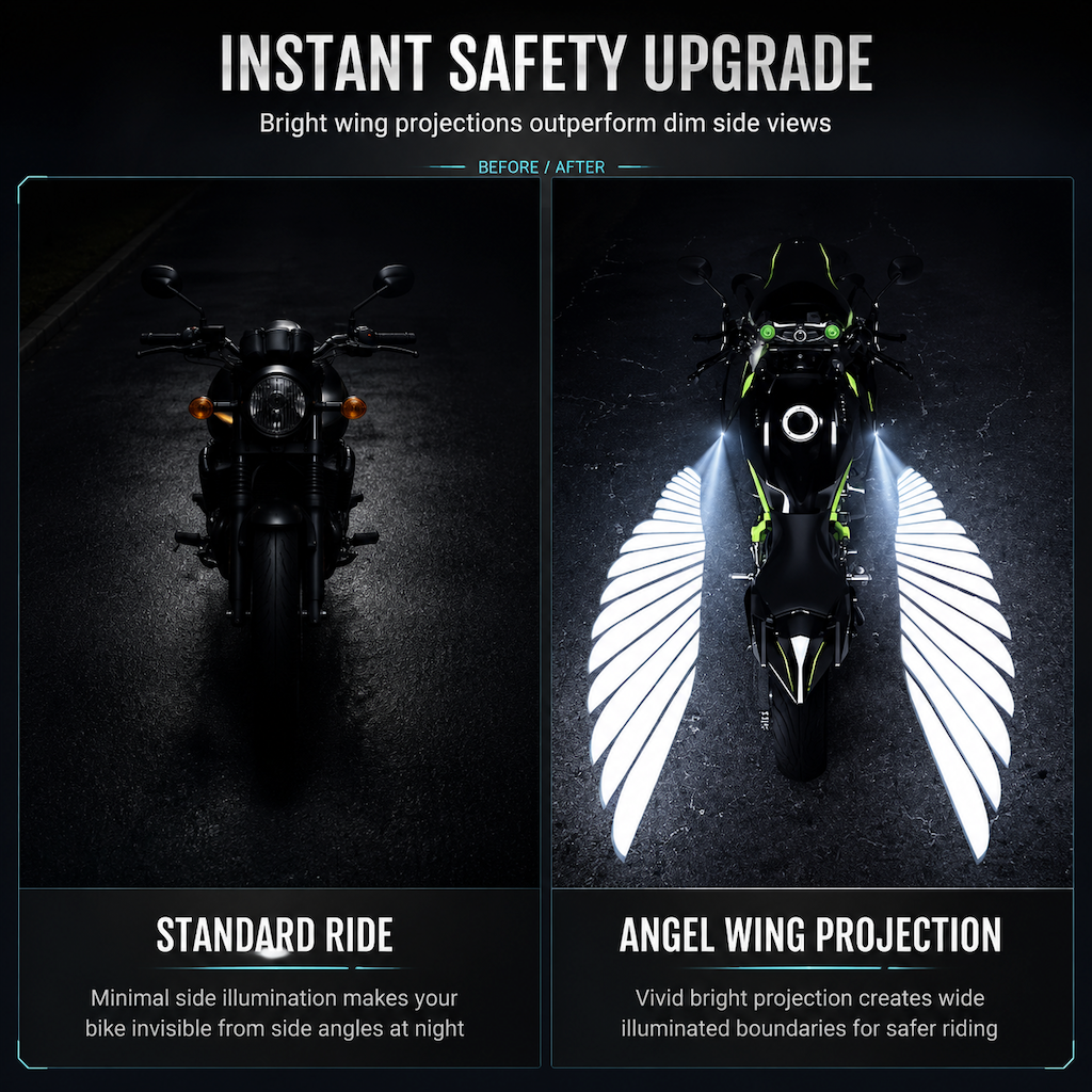 🏍️Motorcycle LED Angel Wings Ground Projection Lights