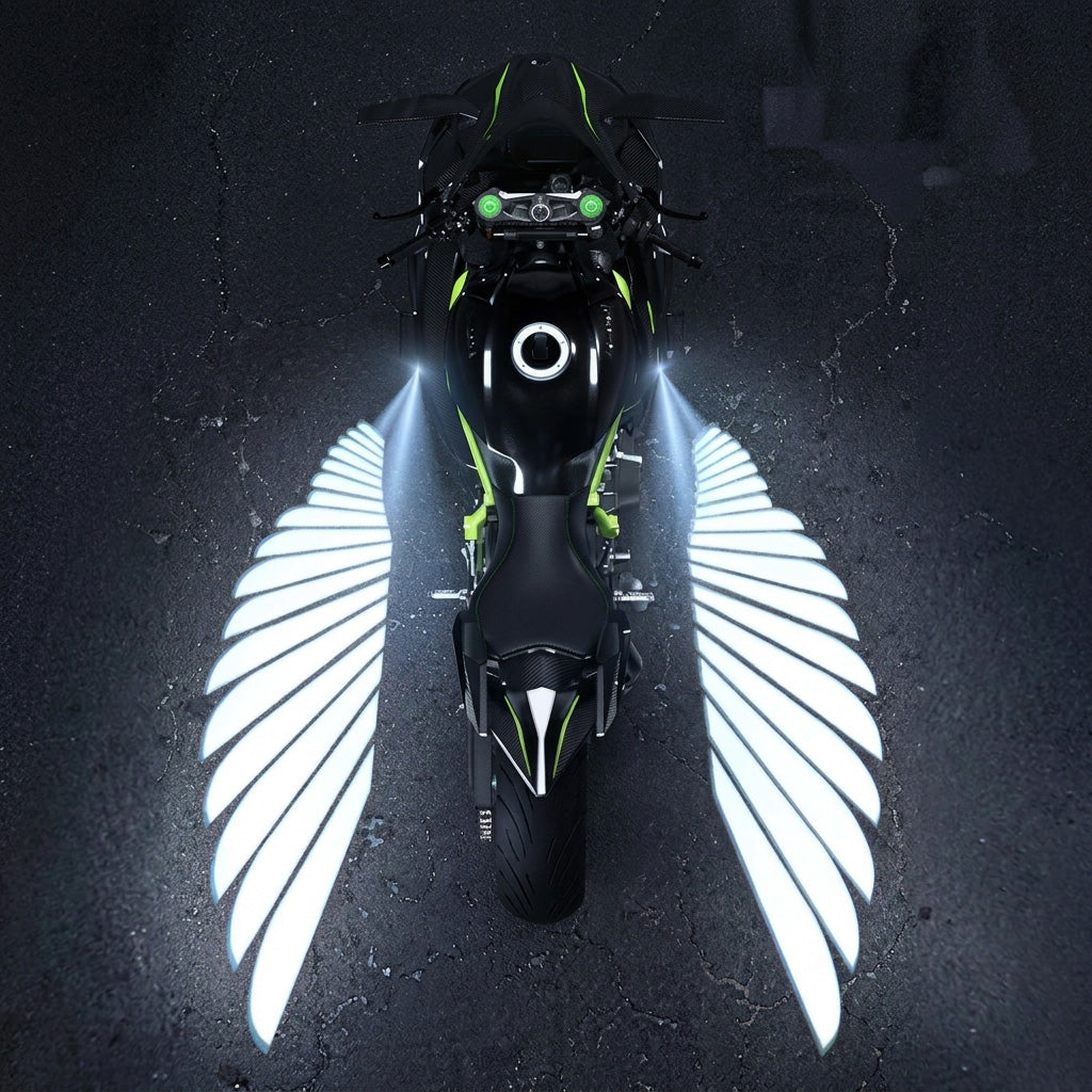 🏍️Motorcycle LED Angel Wings Ground Projection Lights