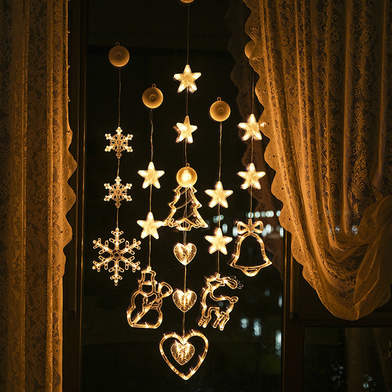🥳2026 HOT SALE🥳💞50K+ SOLD! 🎄✨ 50% OFF! DIY Christmas Suction Window Lights – no drill, no residue, battery powered & reusable. Multiple festive shapes, warm or colourful glow! 🪟💚