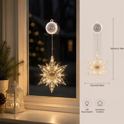 🥳2026 HOT SALE🥳💞50K+ SOLD! 🎄✨ 50% OFF! DIY Christmas Suction Window Lights – no drill, no residue, battery powered & reusable. Multiple festive shapes, warm or colourful glow! 🪟💚