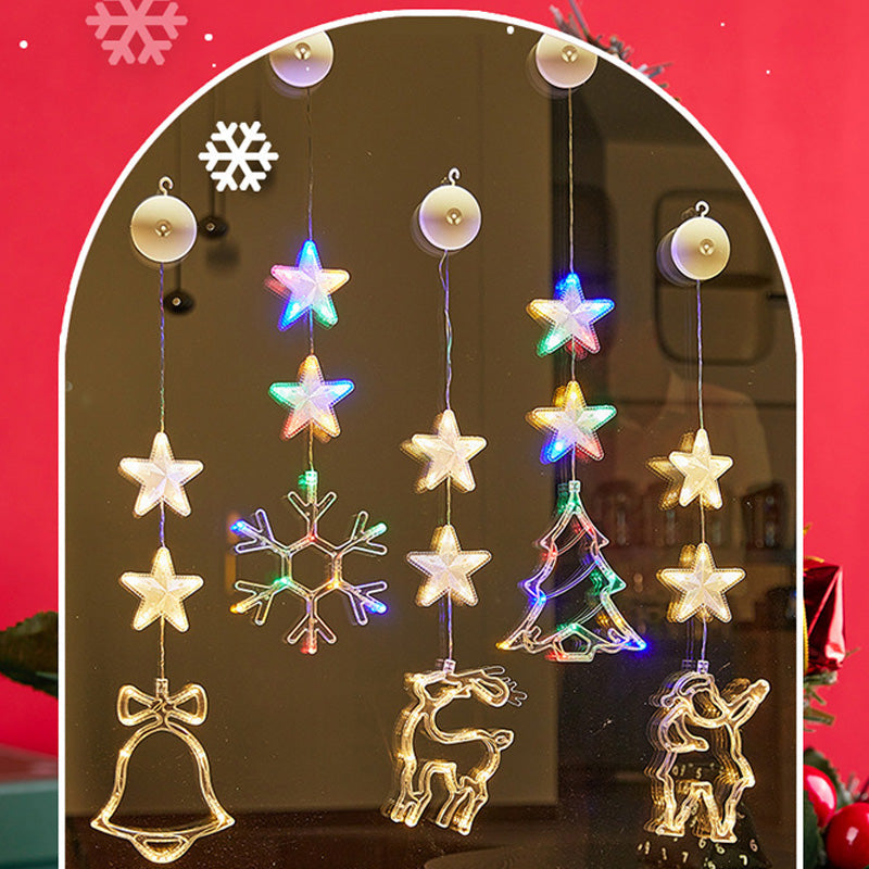 🥳2026 HOT SALE🥳💞50K+ SOLD! 🎄✨ 50% OFF! DIY Christmas Suction Window Lights – no drill, no residue, battery powered & reusable. Multiple festive shapes, warm or colourful glow! 🪟💚