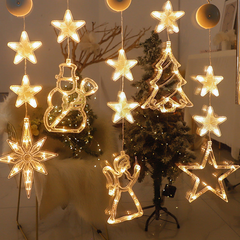 🥳2026 HOT SALE🥳💞50K+ SOLD! 🎄✨ 50% OFF! DIY Christmas Suction Window Lights – no drill, no residue, battery powered & reusable. Multiple festive shapes, warm or colourful glow! 🪟💚