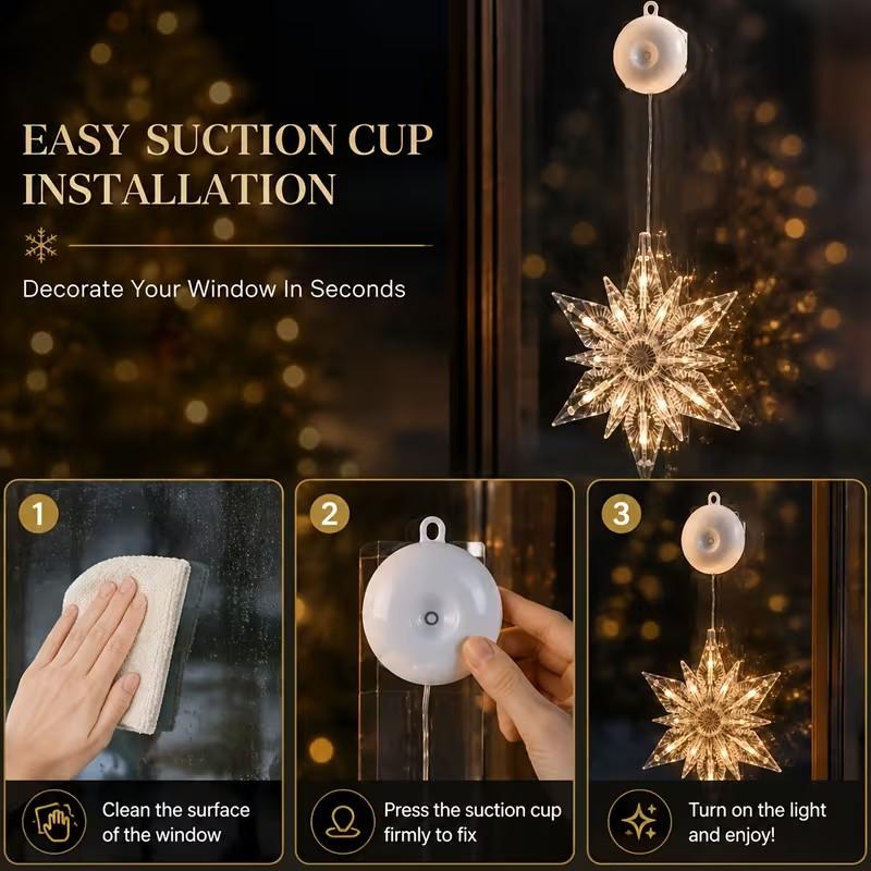 🥳2026 HOT SALE🥳💞50K+ SOLD! 🎄✨ 50% OFF! DIY Christmas Suction Window Lights – no drill, no residue, battery powered & reusable. Multiple festive shapes, warm or colourful glow! 🪟💚